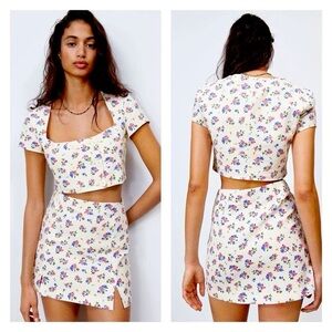 ZARA - matching floral skirt set